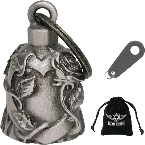 Miniatura 39 de Dream Apparel Campanas de motocicleta para motociclistas, accesorios de campanas pesadas y llavero para la suerte Viaja para vivir