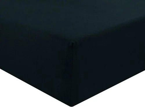 Miniatura 3 de DELANNA Sábana bajera ajustable de punto de jersey suave y transpirable (solo sábana bajera (negro, individual)