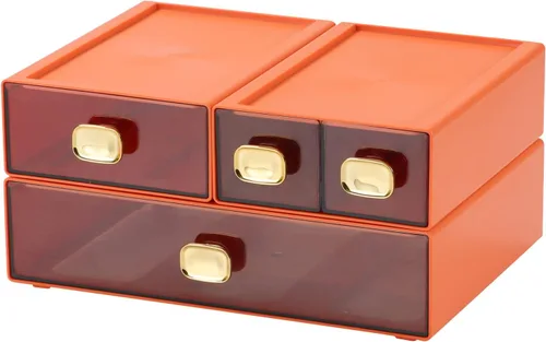 Miniatura 20 de Amplios cajones de escritorio, organizador de escritorio apilable, caja de almacenamiento de plástico para oficina, escuela y suministros para el 4