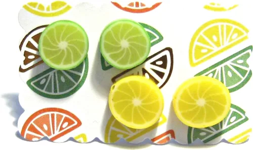 Miniatura 4 de Lemon and Lime Stud Earrings - Tiny Food Jewelry