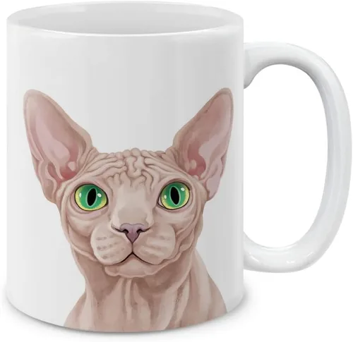 Miniatura 10 de MUGBREW Taza de té de cerámica bicolor blanco y naranja con gato atigrado Gatito, 11 oz