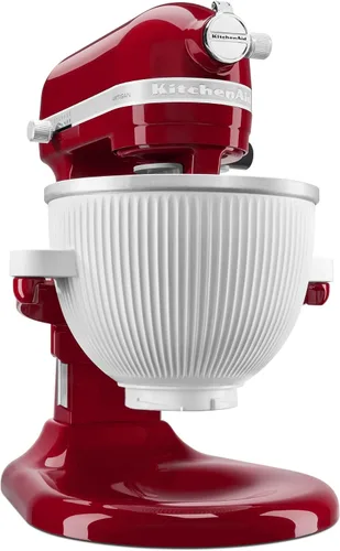 Miniatura 4 de KitchenAid Accesorio para hielo de afeitado, KSMSIA, blanco, 4 moldes y batidora KitchenAid para hacer helados, 2 cuartos de galón, color blanco