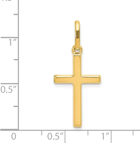 Miniatura 3 de Colgante de cruz de oro amarillo de 14 quilates 1 pulgada 1102in x 0512in regalos de joyería para mujeres esposa mamá regalos para hombres marido
