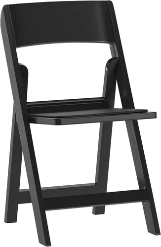 Flash Furniture Hercules Tucker - Silla plegable de resina negra comercial, ligera, asiento extraíble acolchado de vinilo, para uso en interiores y