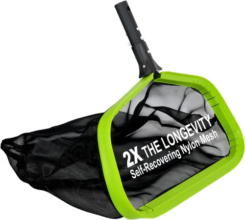 Miniatura 7 de Sepetrel Red de piscina, redes profesionales de skimmer de hojas de piscina para limpieza con bolsa grande de doble capa y resistente, marco