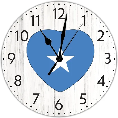 Miniatura 10 de UFunhome Reloj de pared con bandera de Singapur, con diseño de bandera nacional, sin tictac, funciona con pilas, 10 pulgadas, bandera nacional