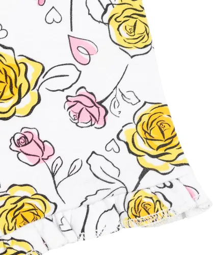 Miniatura 12 de Disney Frozen Moana Princess Tiana - Conjunto de camiseta floral y pantalones cortos de rizo francés para niños pequeños y grandes