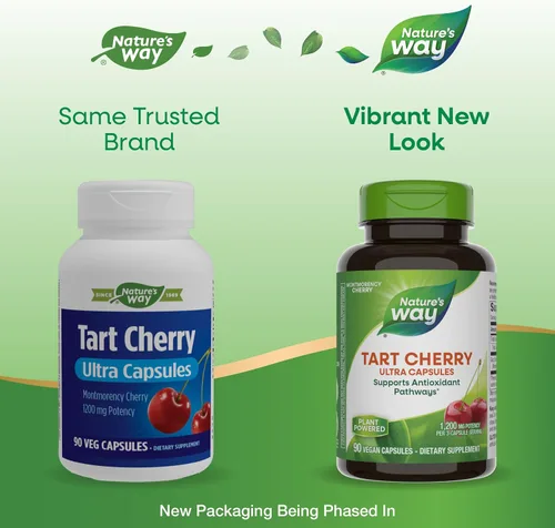 Miniatura 2 de Nature's Way Cápsulas Tart Cherry Ultra, suplemento de antocianina y soporte antioxidante*, 1,200 mg por porción, 90 cápsulas vegetarianas