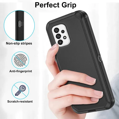 Miniatura 5 de Asuwish Funda de teléfono para Samsung Galaxy A73 5G 2022 con protector de pantalla de vidrio templado y cubierta para celda, híbrida, resistente, a