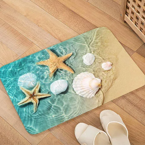 Miniatura 13 de LYFANS Alfombras de baño de espuma de esponja absorbente suave para baño y cocina (47 x 18 pulgadas), tapete de franela antideslizante brillante