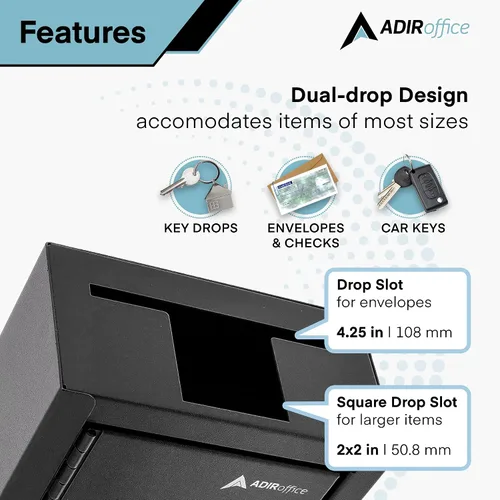 Miniatura 2 de AdirOffice Caja grande para llaves – Caja de almacenamiento de grado comercial de gran capacidad – Paquete y paquetes seguros – para uso doméstico