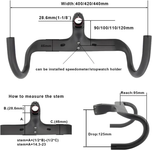 Miniatura 4 de Manillares de bicicleta de carretera RXL SL integrados manillares de fibra de carbono de 90 mm para bicicleta de carretera manillares de caída