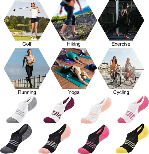 Miniatura 7 de Cozi Foot 6 pares de calcetines invisibles para mujer con cojín deportivo para correr