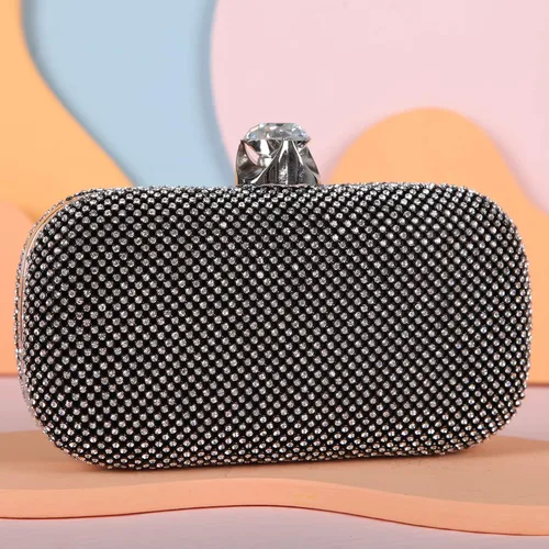 Miniatura 4 de Fawziya - Bolsas de embrague para mujer, diseño de diamante grande