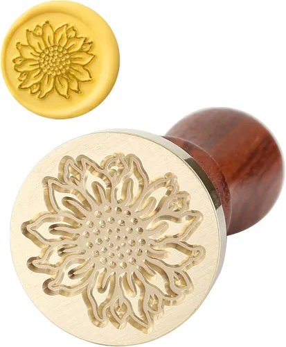 Miniatura 3 de Yoption Sello de cera de girasol, sello de cera de sellado de la serie Flora vintage, ideal para adornar sobres, invitaciones de boda, paquetes