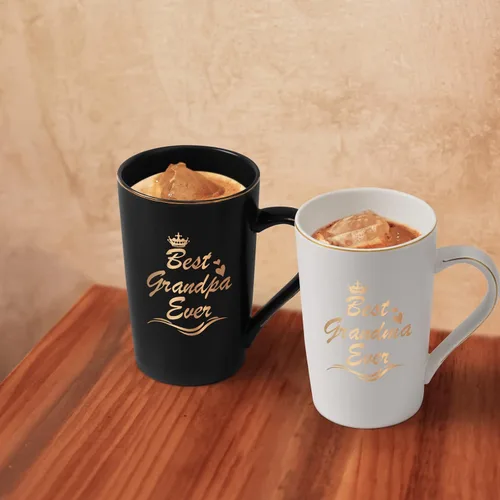Miniatura 4 de Cabtnca Regalos para abuelos, el mejor juego de tazas para abuela y abuelo, regalos de Navidad para abuela y abuelo de nieta y nietos, 14Oz Negro &