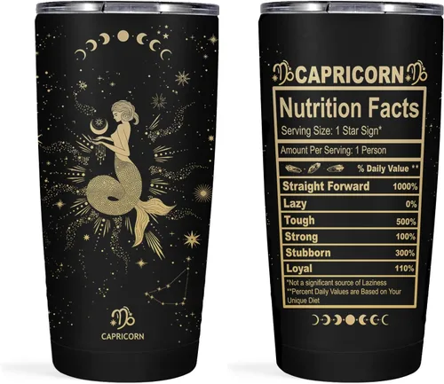 Miniatura 6 de Witchy Gothic Gifts' Zodiac Astrology Cup - Tumbler de Constelación Aislado de Acero Inoxidable de 20 OZ para Mujeres Cáncer