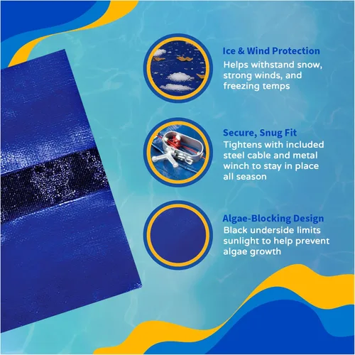 Miniatura 5 de Blue Wave Funda redonda dorada para alberca sobre el suelo de 24 pies para invierno, polietileno duradero y resistente a la intemperie