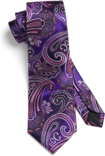 Miniatura 64 de HISDERN Corbatas para hombre, corbata de cachemira y bolsillo cuadrado tejido clásico floral para hombre, corbata de fiesta de boda