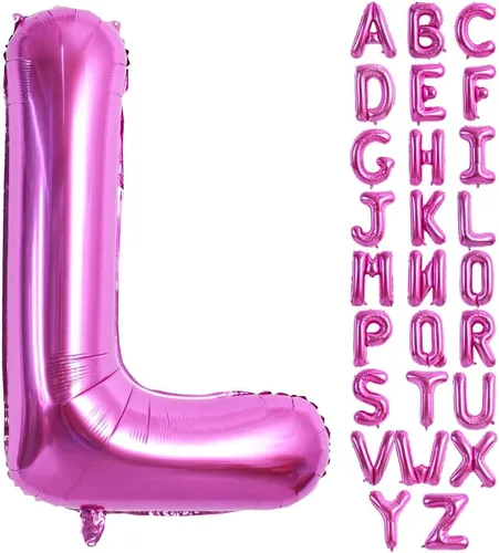 Miniatura 15 de TONIFUL Globos grandes de 40 pulgadas de color rojo rosa con letras B, globos gigantes de letras del alfabeto, globos grandes de Mylar