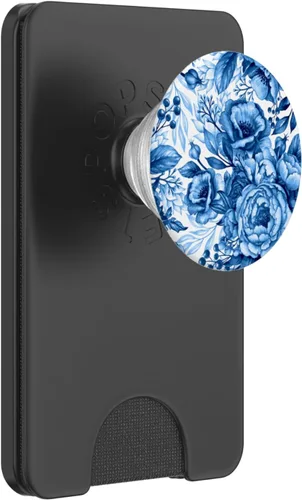 Miniatura 6 de Bonito patrón floral francés azul y blanco tan bonito PopSockets MagSafe PopGrip para iPhone