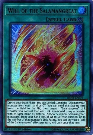 Yu-Gi-Oh! - Will of The Salamangreat - BLHR-EN073 - Ultra Raro - 1ª Edición - Battles of Legend: Hero's Revenge