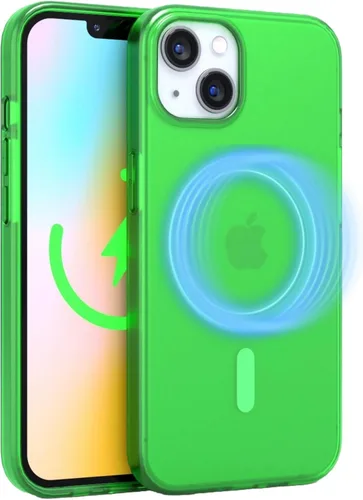 Miniatura 13 de FELONY CASE - Funda protectora transparente azul neón para iPhone 13 / iPhone 14, cubierta brillante absorbente de golpes de TPU y policarbonato