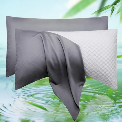 Miniatura 12 de ELIBABA Funda de almohada refrescante de bambú para dormir de lado, tamaño king, 20 x 36 pulgadas, lila claro Morado claro