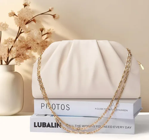 Miniatura 3 de lovyoCoCo Bolso de mano para mujer, suave, plisado, de poliuretano, para boda, elegante bolsa de noche para galas, bailes, fiestas de cóctel
