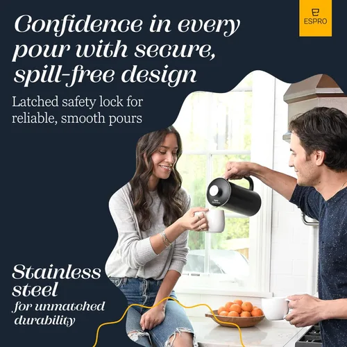 Miniatura 6 de ESPRO P7 - Cafetera de prensa francesa de acero inoxidable 304 - Cafetera de prensa francesa con microfiltro patentado de doble pared y aislante