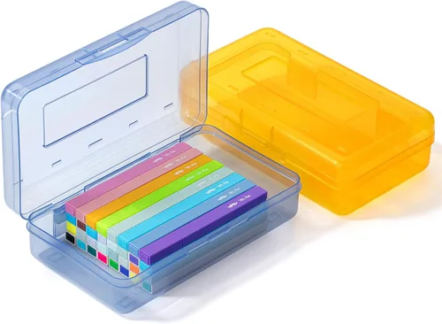 Miniatura 27 de Mr. Pen - Cajas de lápices transparentes, paquete de 6, 7.9 x 4.5 x 2.4 pulgadas, azul transparente, tapa hermética, organizador de cajas de lápices