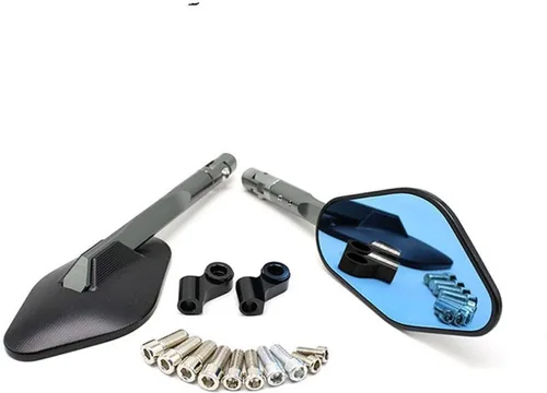 Miniatura 5 de Espejos traseros universales para motocicleta, espejos retrovisores CNC para Kawasaki para VERSYS 1000 ER6N para Yamaha XTZ 250 FZ6R para Suzuki Azul