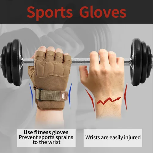 Miniatura 4 de FIORETTO Guantes sin dedos, guantes de medio dedo para conducir, ciclismo, tiro, caza, motocicleta, escalada, trabajo al aire libre 215801
