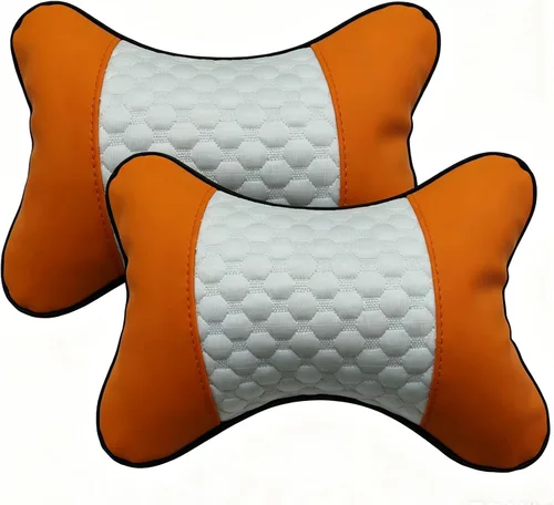 Miniatura 7 de Almohadas para el cuello del automóvil, 2 piezas, de piel sintética de ambos lados, para la mayoría de los automóviles, almohada universal de fibra