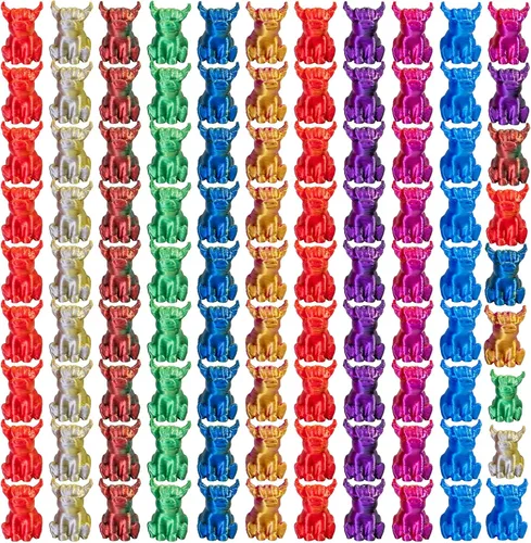 Miniatura 13 de 100 piezas de mini animales impresos en 3D figuras de plástico de animales pequeños en miniatura, figuras de gato pequeño a granel para micro hadas