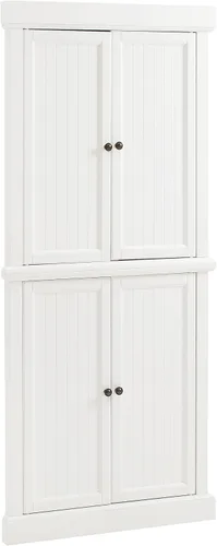Miniatura 17 de Crosley Furniture Shoreline Coastal - Armario de almacenamiento para despensa con estantes, cocina, comedor o lavandería, color blanco