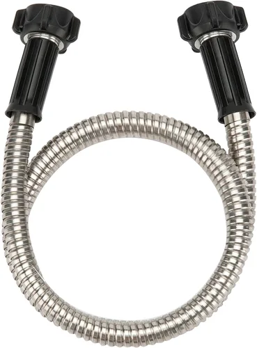 Yanwoo Manguera de jardín corta de acero inoxidable 304 de 2 pies con conector hembra a hembra, manguera de agua, manguera de metal, manguera