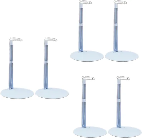 BANBERRY DESIGNS Juego de 6 soportes para muñecas y figuras de 6 a 12 pulgadas de alto ajustable de metal blanco que se expande de 5 3/4 a 9 3/4