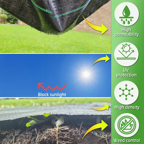 Miniatura 2 de Material 100% virgen. Tela de barrera de malezas resistente de alta calidad para paisajismo, agricultura, jardinería y agricultura. Tela tejida