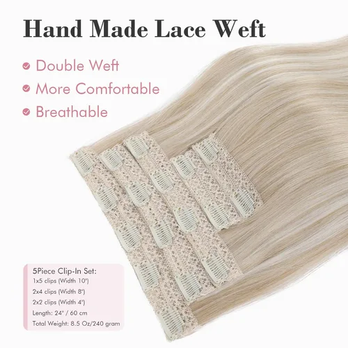 Miniatura 2 de REECHO Extensiones de cabello con pinzas, extensiones de cabello grueso y largo, extensiones de cabello sintético ligero para mujer, 24 pulgadas a