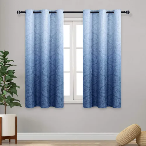 Miniatura 91 de DWCN - Cortinas blackout para dormitorio, diseño de damasco con aislamiento térmico y ojales, para sala de estar, juego de 2 paneles de cortina Gris