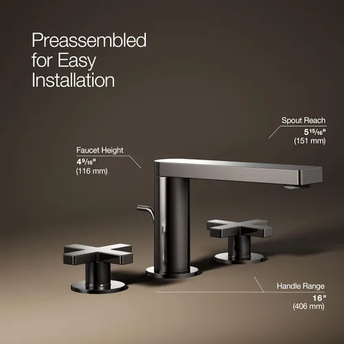 Miniatura 3 de Kohler 73060-3-TT Composed Grifo de lavabo de baño con asas cruzadas, 1.2 gpm, titanio vibrante