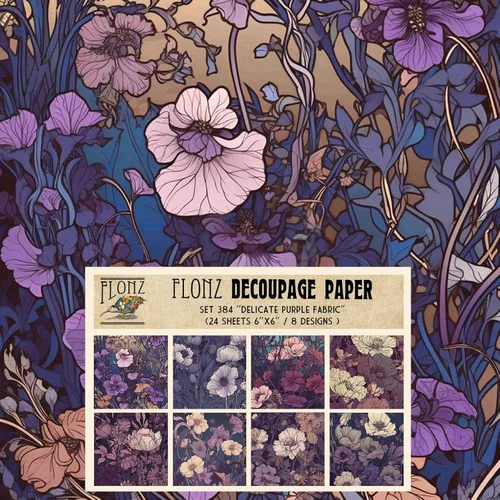 Miniatura 4 de Decoupage - Paquete de papel (24 hojas de 6 x 6 pulgadas), seda y oro, papel de patrón de estilo vintage para decoupage, manualidades y álbumes