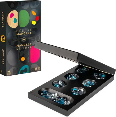 Miniatura 16 de Spin Master Games, Cardinal Legacy Deluxe Double 6 Dominoes, juego de mesa clásico juego de 28 dominó en estuche de madera forrado, para niños
