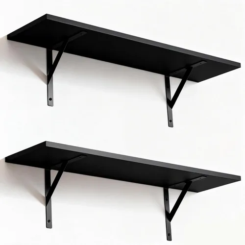 Miniatura 14 de Tectocker-DOU 2 estantes flotantes profundos; estantes colgantes montados en la pared para sala de estar, cocina, oficina, baño y decoración de Negro