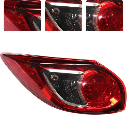 Miniatura 2 de Para 2013 2014 2015 2016Mazda CX-5 Luz trasera halógena izquierda lado conductor rojo carcasa roja y lente humo