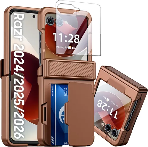Miniatura 27 de CENMASO - Funda para Galaxy Z Flip 6/Z Flip 7 FE con protección de bisagra y protector de pantalla integrado, funda ultrafina de cuerpo completo a