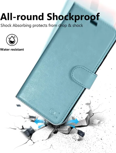 Miniatura 6 de OCASE Funda tipo cartera compatible con iPhone 11 con tarjetero y soporte para tarjetas, funda de piel sintética con función atril y cierre Verde