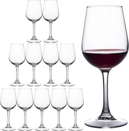 FAWLES Copas de vino totalmente templadas, juego de copas de vino resistentes a los golpes para vino tinto o blanco, vasos de tallo aptos para