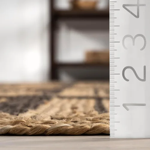 Miniatura 3 de nuLOOM Aletta - Alfombra geométrica de yute de 5 x 8 pies para comedor, alfombra neutra, alfombra para sala de estar, cocina, color natural